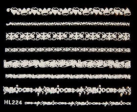 Naklejka koronka do paznokci - HL224 White