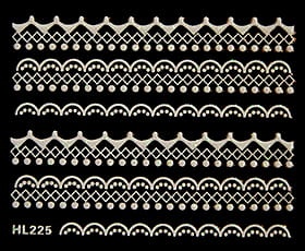 Naklejka koronka do paznokci - HL225 White