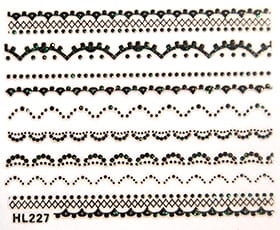 Naklejka koronka do paznokci - HL227 Black