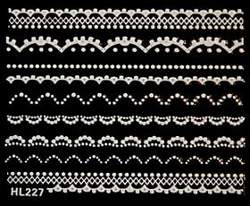 Naklejka koronka do paznokci - HL227 White