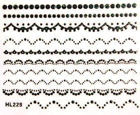 Naklejka koronka do paznokci - HL229 Black