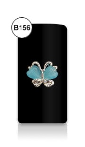 Biżuteria BIJOU B156 niebiesko-srebrny motyl z cyrkoniami 1 szt