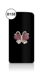 Biżuteria BIJOU B158 różowo-srebrny motyl z cyrkoniami 1 szt