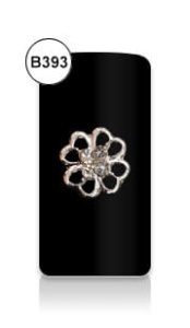 Biżuteria BIJOU B393 czarno-srebrny kwiatek 1 szt.
