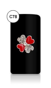 Biżuteria BIJOU C78 czerwona koniczyna z cyrkoniami 1 szt.