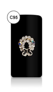 Biżuteria BIJOU C95 czarna kokardka z cyrkoniami 1 szt.