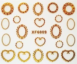 Naklejki na paznokcie złote XF6009