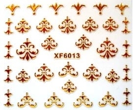 Naklejki na paznokcie złote ornamenty XF6013