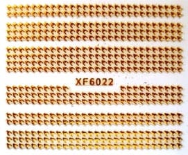 Naklejki na paznokcie złote pepitka XF6022