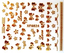 Naklejki na paznokcie złote love XF6024