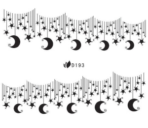 Naklejki wodne do paznokci - D193 Black