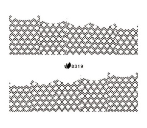Naklejki wodne do paznokci - D319 Black