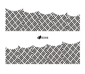 Naklejki wodne do paznokci - D346 Black