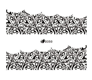Naklejki wodne do paznokci - D350 Black