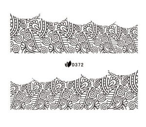 Naklejki wodne do paznokci - D372 Black