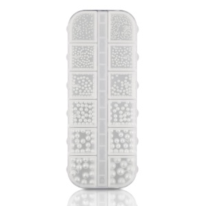 PROFICO Perełki do zdobień White Silver w pudełeczku