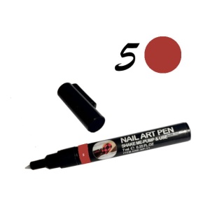 5. Pisak do zdobień Nailart czerwony 7 ml