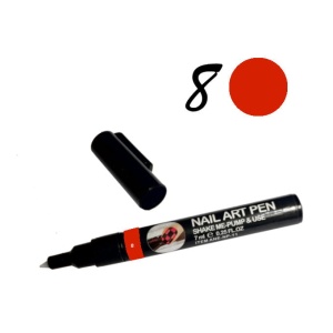 8. Pisak do zdobień Nailart soczysty czerwony 7 ml