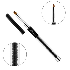 Pędzelek PROFICO do żelu z kryształkami skośny #4 czarny