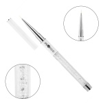 Cienki pędzelek PROFICO do zdobień i manicure kombinowanego z kryształkami biały