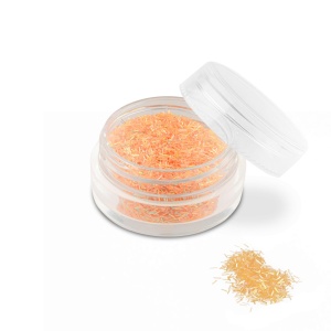 Ozdoba do paznokci nitki pomarańczowe neon w pojemniczku 5ml - 2