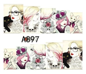 Naklejki na paznokcie hybrydowe - A897