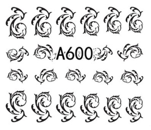 Naklejki wodne do paznokci - A600