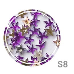 Ozdoba do paznokci Cyrkonie gwiazdki ciemnofioletowe S8