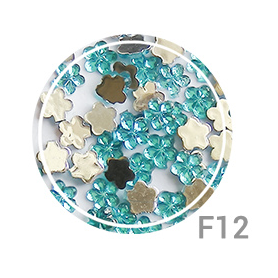 Ozdoba do paznokci Cyrkonie kwiatki ciemnozielone F12