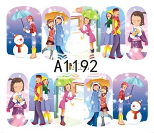 Naklejki wodne do paznokci zimowe - A1192