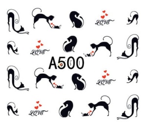 Naklejki wodne do paznokci - A500