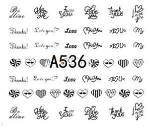 Naklejki wodne do paznokci - A536