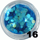 Ozdoba do paznokci Hologramy Mini turkusowe aqua w pojemniczku 5ml - 16