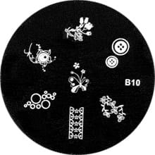 Płytka do stempelka wzorki do zdobień paznokci - B10