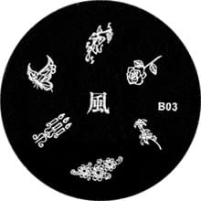 Płytka do stempelka wzorki do zdobień paznokci - B03