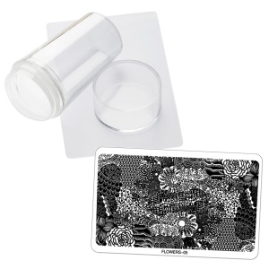 STEMPELEK + ZDRAPKA + PŁYTKA FLOWER (5)