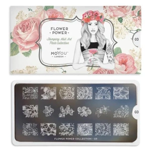 MOYOU LONDON Flower Power - płytka do zdobień - 03