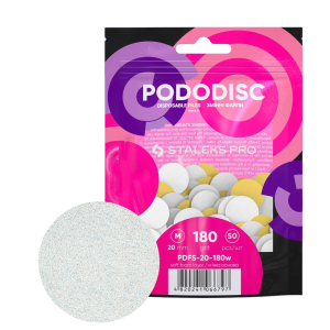 STALEKS Wymienne pilniki białe na miękkiej bazie do dysku do pedicure PDFS-20-180w PODODISC M EXPERT  (50 szt)
