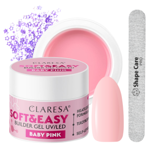 CLARESA Żel SOFT&EASY BUILDER GEL BABY PINK 45G + GRATISY