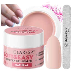 CLARESA Żel bud. SOFT&EASY BUILDER GEL NATURAL 45G + GRATISY
