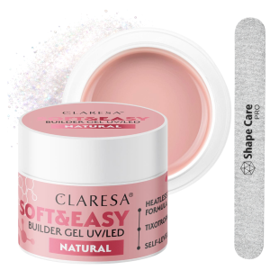 CLARESA Żel SOFT&EASY BUILDER GEL NATURAL 90G + GRATISY