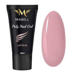 MABELL POLY NAIL GEL AKRYLOŻEL DO PRZEDŁUŻANIA I BUDOWANIA PAZNOKCI LATTE B6 BEŻOWO-BRĄZOWY 30G
