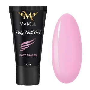 MABELL POLY NAIL GEL AKRYLOŻEL DO PAZNOKCI PRZEDŁUŻANIA I BUDOWY SOFT PINK 30G B3