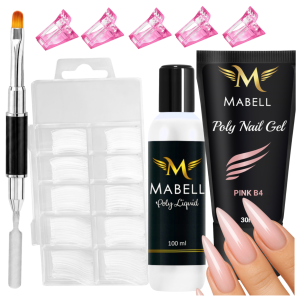 Zestaw do przedłużania paznokci Akrylożelowy MABELL Akrylożel 30ml + liquid + dual formy + pędzelek