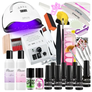 Zestaw startowy do manicure hybrydowego z lampą 168W i frezarką