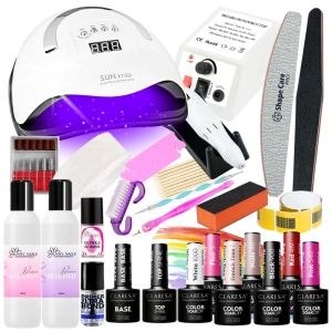 Zestaw Startowy do Manicure Hybrydowego CLARESA LAMPA + FREZARKA + AKCESORIA